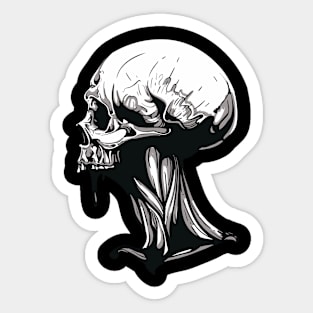 sinister skull illustration Sticker